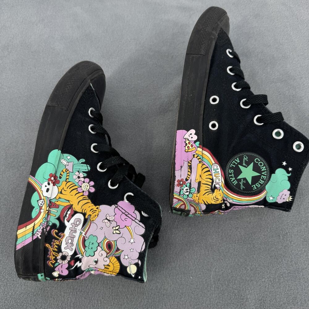 Converse Chuck Taylor All Star Shoes Youth 2 Black Tiger High Top 371272F